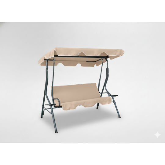 Hamac de grădină de culoare bej închis 170 x 110 x 153 cm