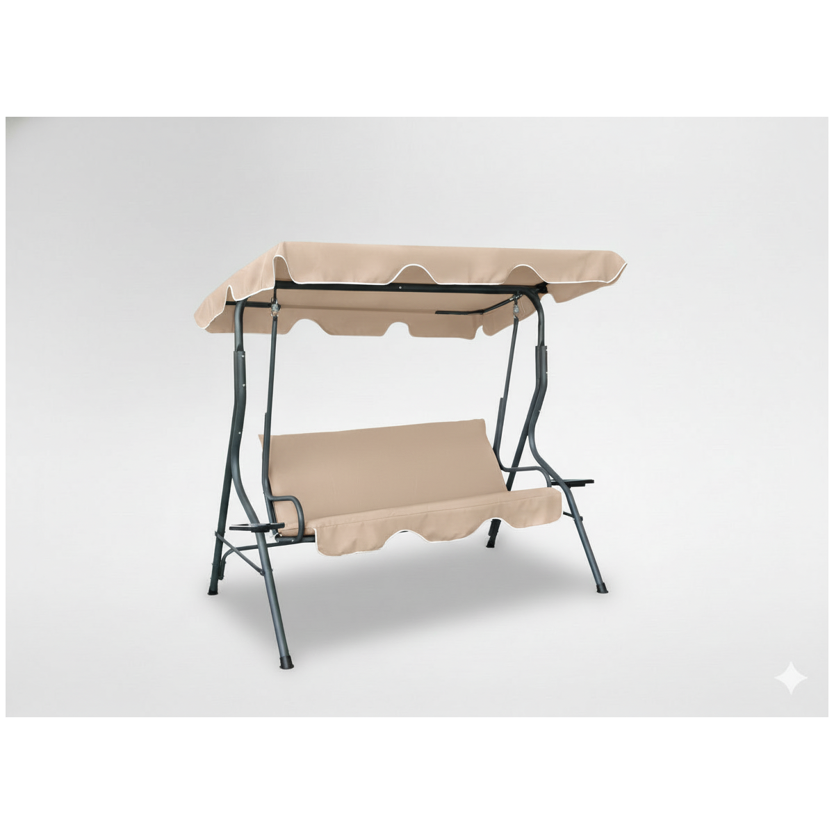 Hamac de grădină de culoare bej închis 170 x 110 x 153 cm