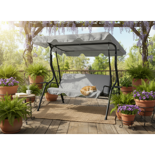 Balansoare de grădină de culoare gri 170 x 110 x 153 cm