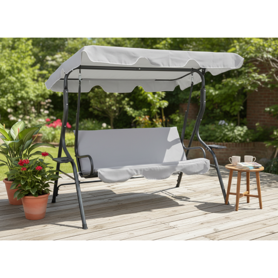 Balansoare de grădină de culoare gri 170 x 110 x 153 cm