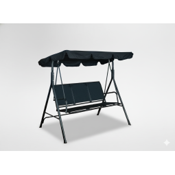 Leagăn de grădină Textilene de culoare neagră pentru 3 persoane.