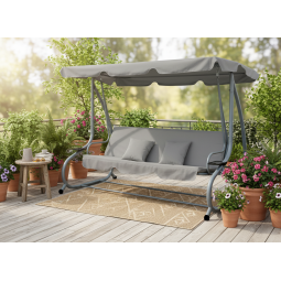 Zgardina de leagăn cu funcție de șezlong în culoarea gri