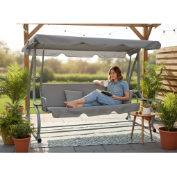 Zgardina de leagăn cu funcție de șezlong în culoarea gri