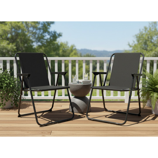 Sculă de grădină pliabilă 53 × 59 × 76 cm în culoare neagră