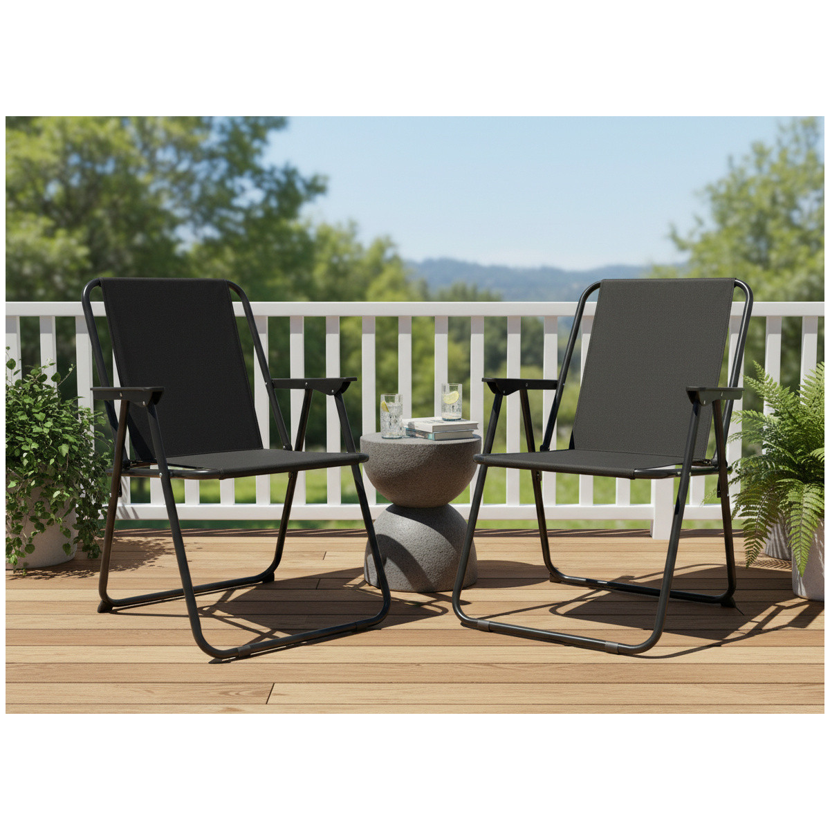 Sculă de grădină pliabilă 53 × 59 × 76 cm în culoare neagră