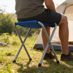 Stol de camping / pescuit pliabil – verde / albastru / alb