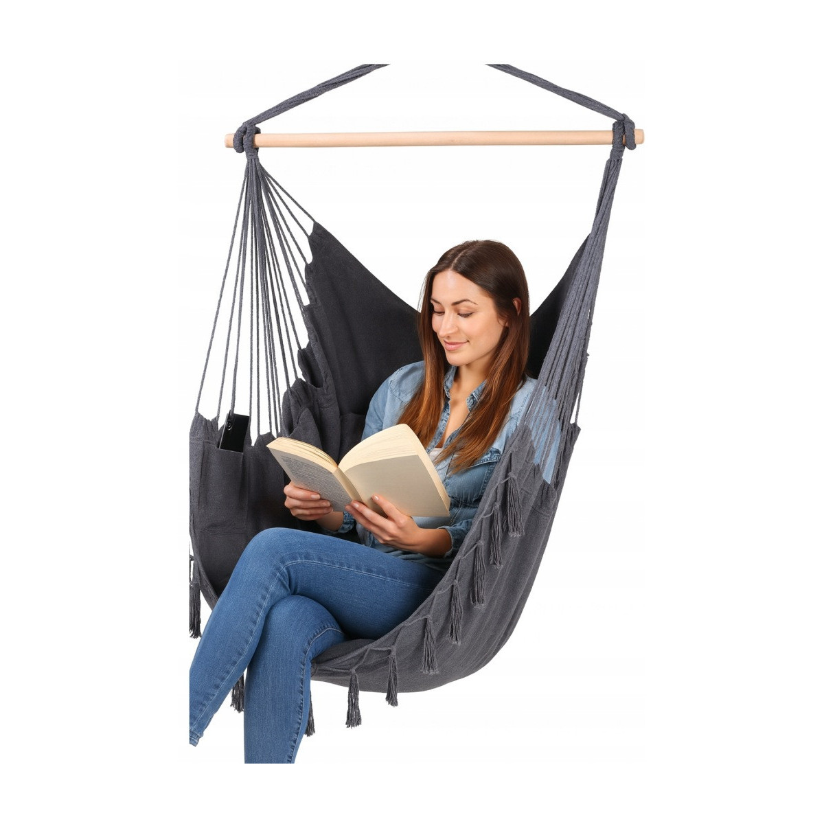 Tmavo griot brazilian scaun suspendat cu două perne, 90cm