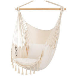 Zătară suspendat cu două perne în culoarea bej