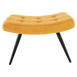 Modernul fotoliu tip uși în culoare galbenă cu suport pentru picioare.