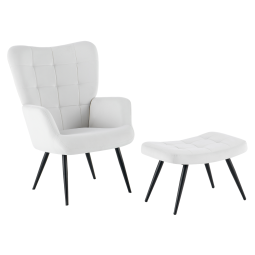 Kreslo cu suport HABEN, catifea gri deschis / construcție neagră