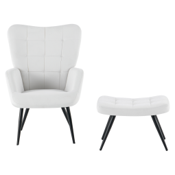 Kreslo cu suport HABEN, catifea gri deschis / construcție neagră