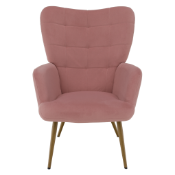 Kurs z catifea cu urechi, de culoare roz, cu taburet.