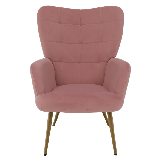 Kurs z catifea cu urechi, de culoare roz, cu taburet.