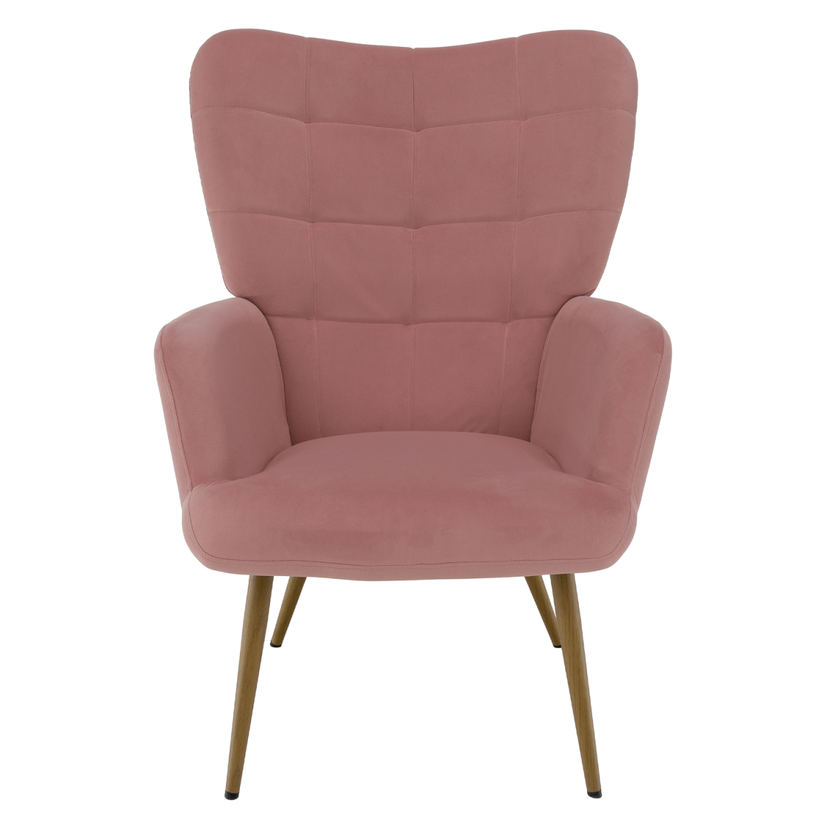 Kurs z catifea cu urechi, de culoare roz, cu taburet.