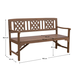 Bancă de grădină din lemn ENELA, maro, lemn de molid