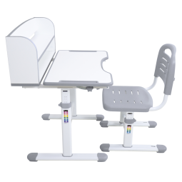 Meseu de scris și scaun ZION, gri/alb, set pentru copii