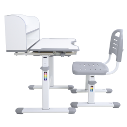 Meseu de scris și scaun ZION, gri/alb, set pentru copii