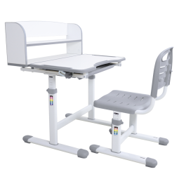 Meseu de scris și scaun ZION, gri/alb, set pentru copii