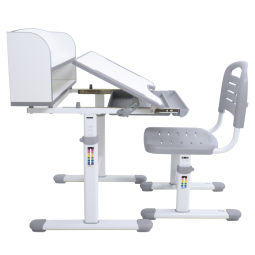 Meseu de scris și scaun ZION, gri/alb, set pentru copii