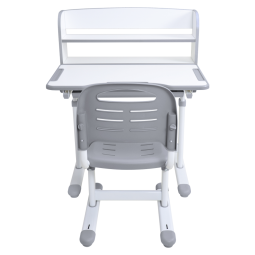 Meseu de scris și scaun ZION, gri/alb, set pentru copii