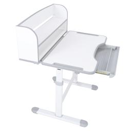 Meseu de scris și scaun ZION, gri/alb, set pentru copii