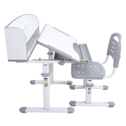 Meseu de scris și scaun ZION, gri/alb, set pentru copii