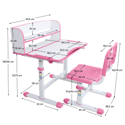 Set de copil ZION în creștere – masă și scaun pentru fiica ta
