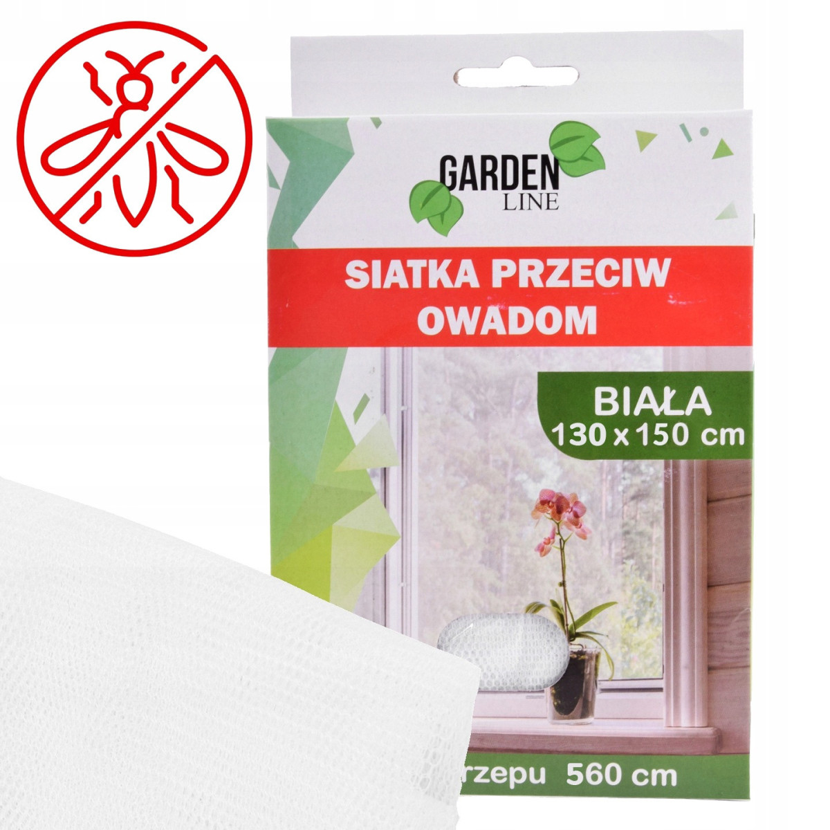 Rețea împotriva insectelor pentru fereastră 130 × 150 cm albă