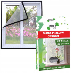 Rețea împotriva insectelor pentru fereastră 150 × 180 cm neagră