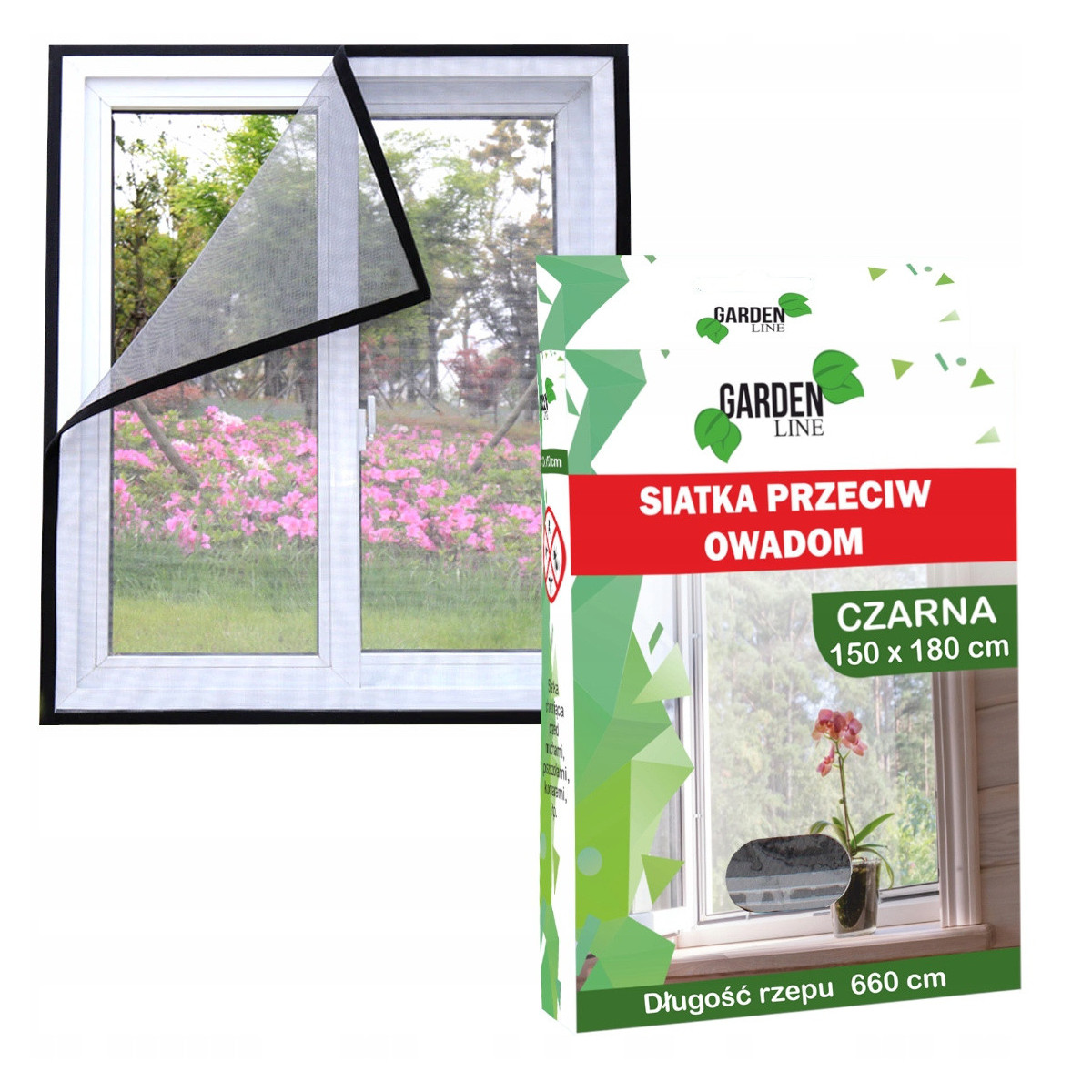 Rețea împotriva insectelor pentru fereastră 150 × 180 cm neagră