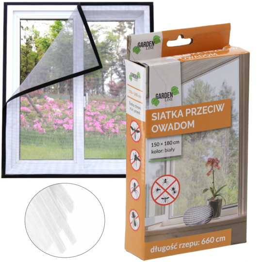 Rețea împotriva insectelor pentru fereastră 150 × 180 cm albă