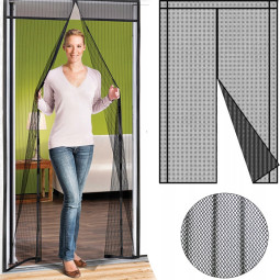 Rețea magnetică împotriva insectelor pentru uși 80/90/100 × 210/220 cm neagră
