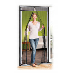 Rețea magnetică împotriva insectelor pentru uși 80/90/100 × 210/220 cm neagră