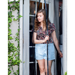 Rețea magnetică împotriva insectelor pentru uși 80/90/100 × 210/220 cm neagră