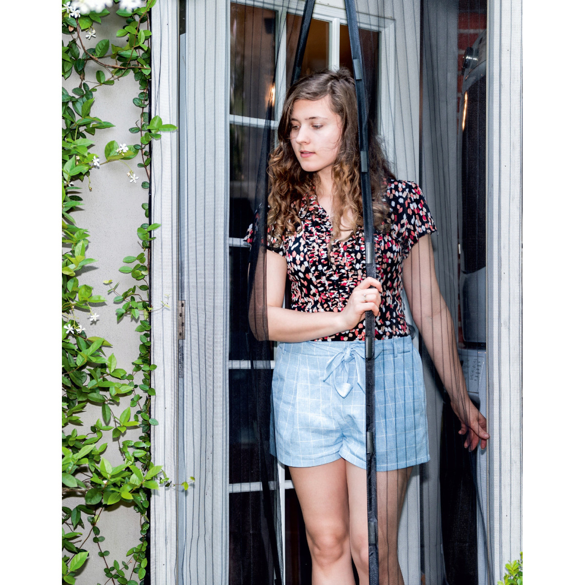 Rețea magnetică împotriva insectelor pentru uși 80/90/100 × 210/220 cm neagră