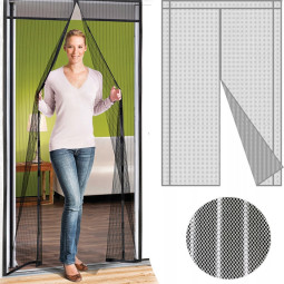Plasă magnetică împotriva insectelor pentru uși 80/90/100 × 210/220 cm albă