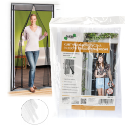 Plasă magnetică împotriva insectelor pentru uși 80/90/100 × 210/220 cm albă