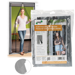 Rețea magnetică împotriva insectelor pentru uși 80/90/100 × 210/220 cm gri