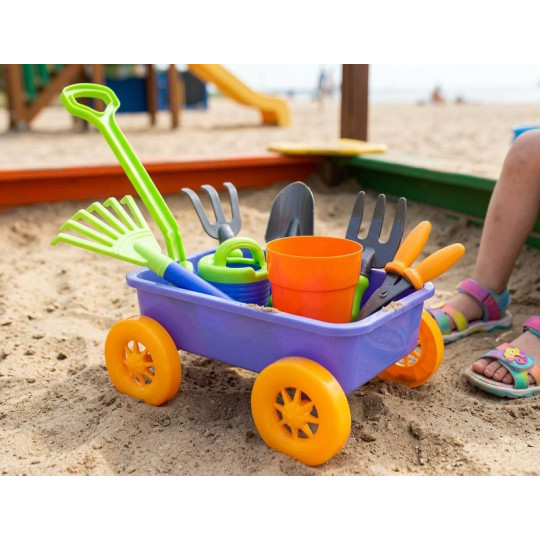 Sada de jucării pentru nisip cu căruțul 9 piese | Strend Pro