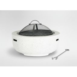 Focar de grădină cu capac și mătură 60 × 60 × 42 cm – bol MgO cu grătar