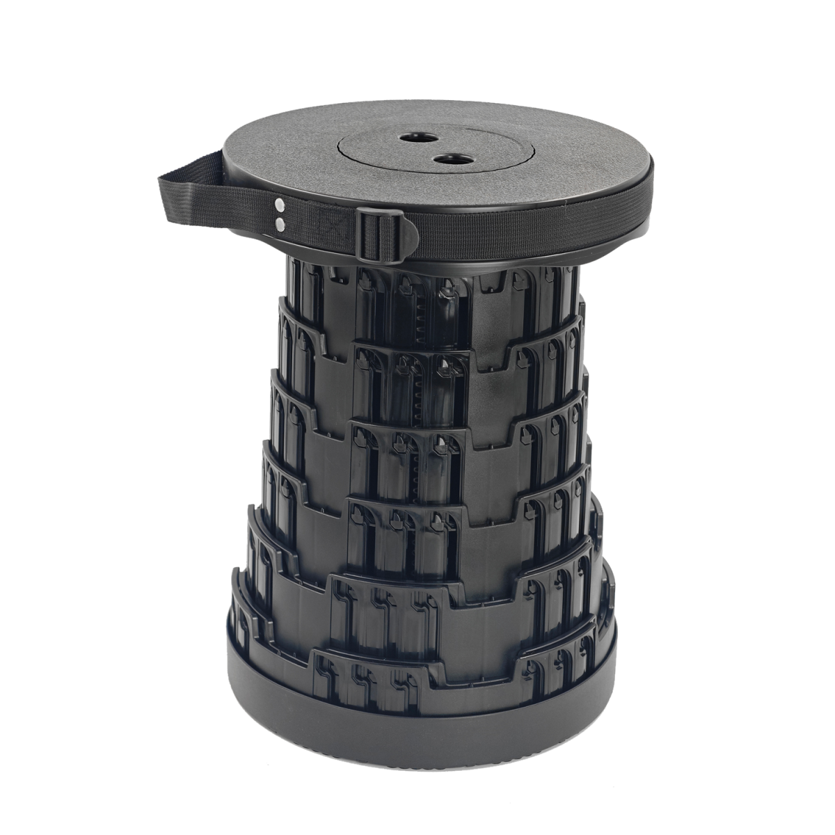 Scaun telescopic pliabil negru 7 – 45 cm | Capacitate de susținere 200 kg