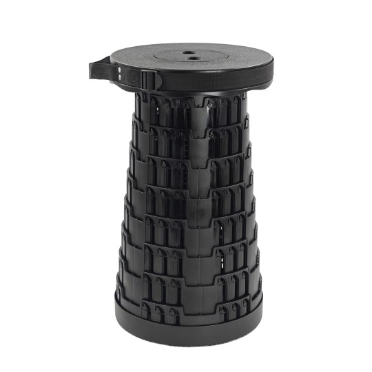 Scaun telescopic pliabil negru 7 – 45 cm | Capacitate de susținere 200 kg