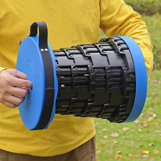 Scaun pliant telescopic de culoare albastră 7 – 45 cm | Capacitate de încărcare 200 kg