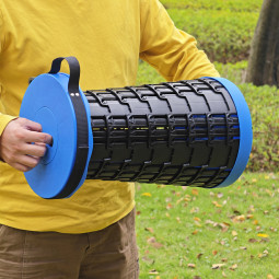 Scaun pliant telescopic de culoare albastră 7 – 45 cm | Capacitate de încărcare 200 kg