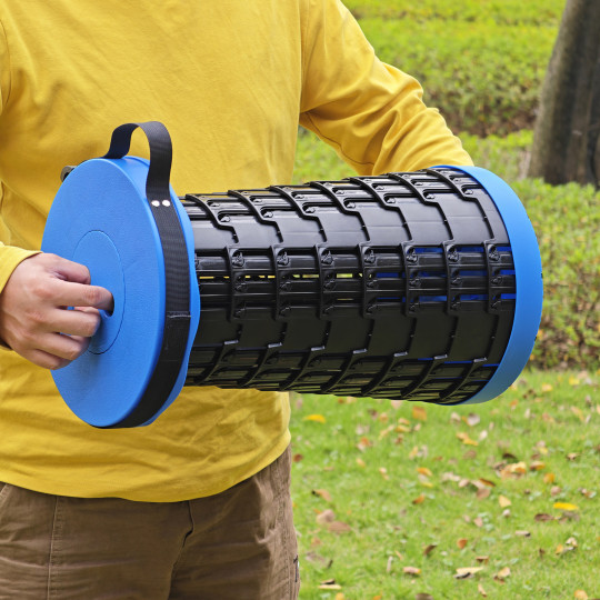 Scaun pliant telescopic de culoare albastră 7 – 45 cm | Capacitate de încărcare 200 kg