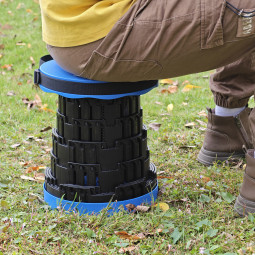 Scaun pliant telescopic de culoare albastră 7 – 45 cm | Capacitate de încărcare 200 kg