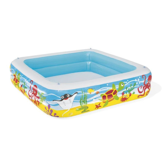 Piscina gonflabilă pentru copii Bestway Coral Reef cu umbrelă 147 × 147 × 122 cm