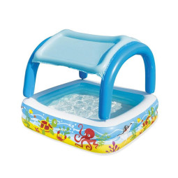 Piscina gonflabilă pentru copii Bestway Coral Reef cu umbrelă 147 × 147 × 122 cm
