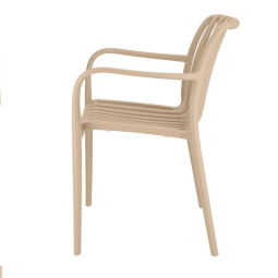 Scaun de grădină RAIAS din plastic cu protecție UV de culoare bej