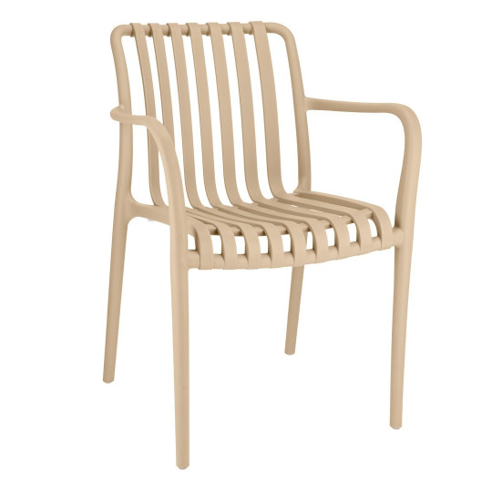 Scaun de grădină RAIAS din plastic cu protecție UV de culoare bej